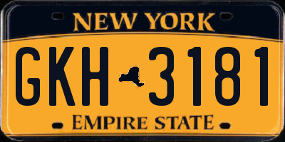 NY license plate GKH3181