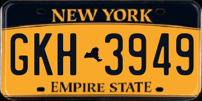 NY license plate GKH3949