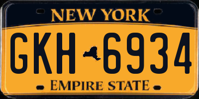 NY license plate GKH6934