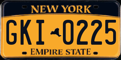 NY license plate GKI0225