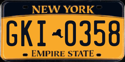 NY license plate GKI0358