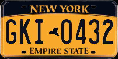NY license plate GKI0432