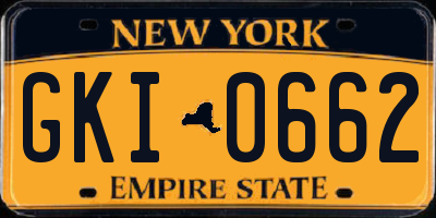 NY license plate GKI0662