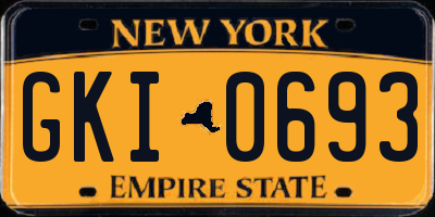 NY license plate GKI0693