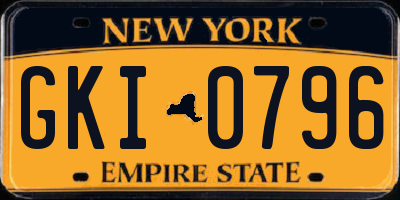 NY license plate GKI0796