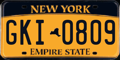 NY license plate GKI0809