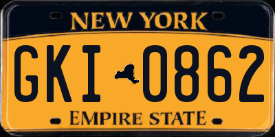 NY license plate GKI0862