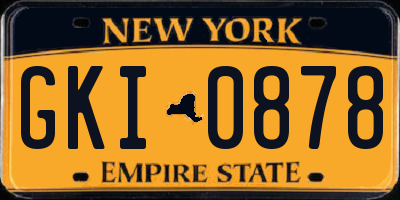 NY license plate GKI0878