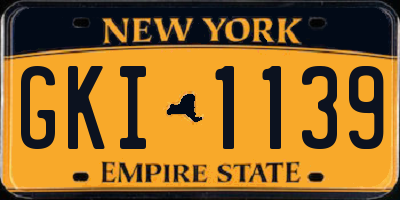 NY license plate GKI1139