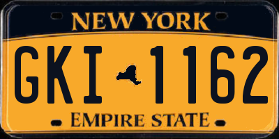 NY license plate GKI1162