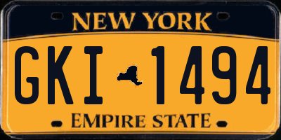 NY license plate GKI1494