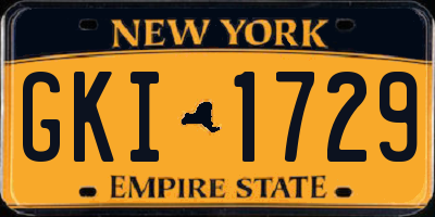NY license plate GKI1729
