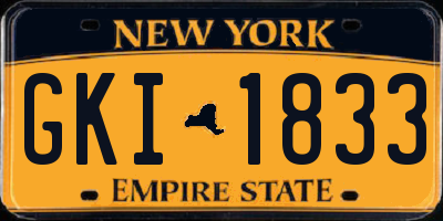 NY license plate GKI1833