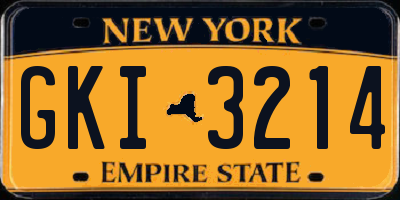 NY license plate GKI3214