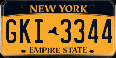 NY license plate GKI3344