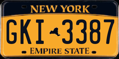 NY license plate GKI3387