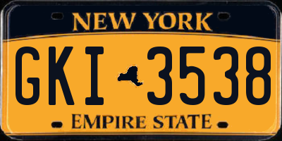 NY license plate GKI3538