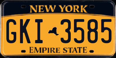 NY license plate GKI3585
