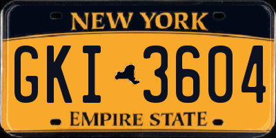 NY license plate GKI3604