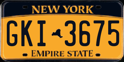 NY license plate GKI3675