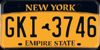 NY license plate GKI3746
