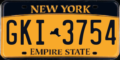 NY license plate GKI3754