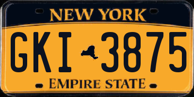 NY license plate GKI3875