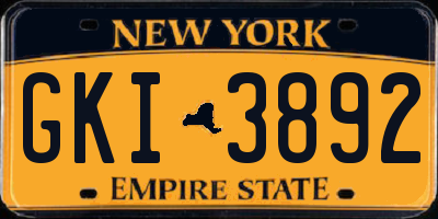 NY license plate GKI3892