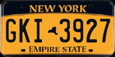 NY license plate GKI3927