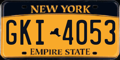 NY license plate GKI4053