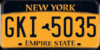 NY license plate GKI5035