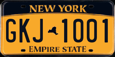 NY license plate GKJ1001