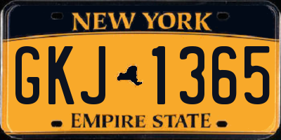NY license plate GKJ1365