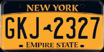 NY license plate GKJ2327