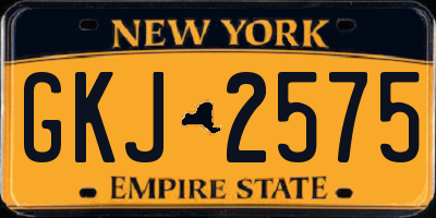 NY license plate GKJ2575