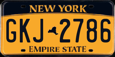 NY license plate GKJ2786