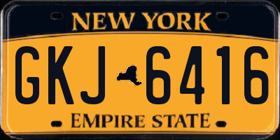 NY license plate GKJ6416