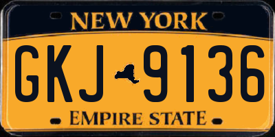 NY license plate GKJ9136
