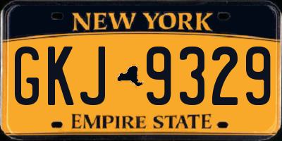 NY license plate GKJ9329