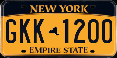 NY license plate GKK1200