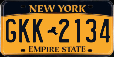 NY license plate GKK2134