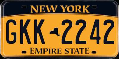 NY license plate GKK2242