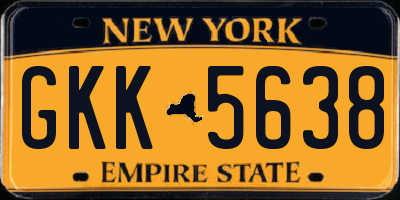 NY license plate GKK5638