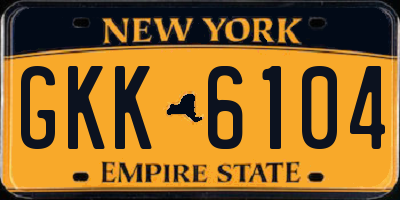 NY license plate GKK6104