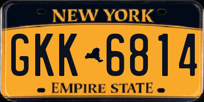 NY license plate GKK6814