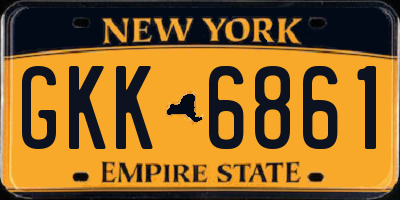 NY license plate GKK6861