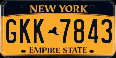 NY license plate GKK7843