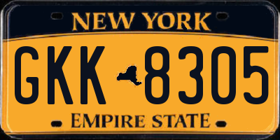 NY license plate GKK8305