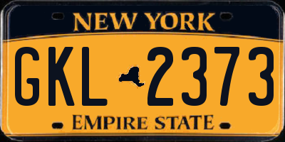 NY license plate GKL2373