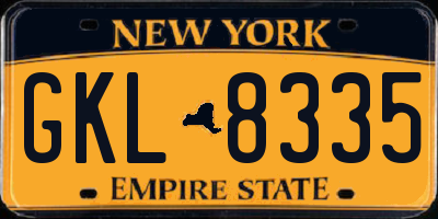 NY license plate GKL8335